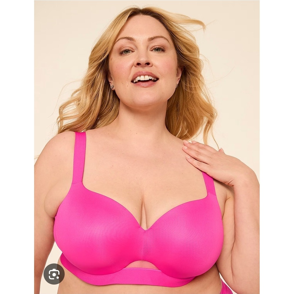 Cacique Lightly Lined Wire Free Bra Size‎ 40C Dark Pink
